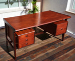 REFINISHED Mid Century Modern Teak Desk with Bookcase Back by Punch 9