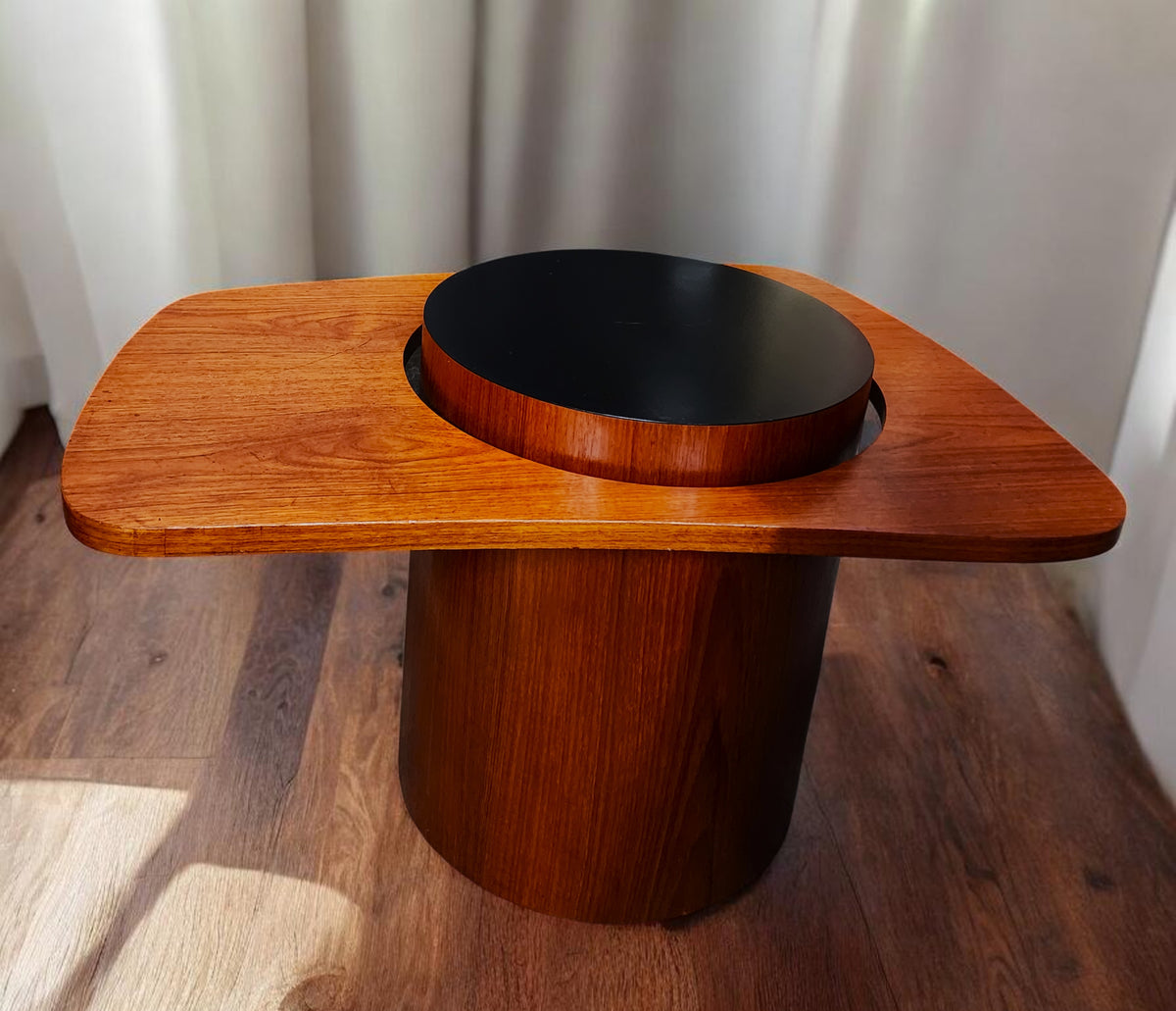 REFINISHED MCM Teak Martini Cocktail Table by RS Associates