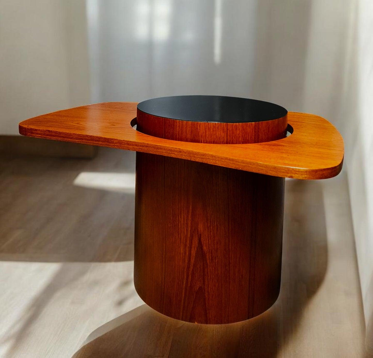 REFINISHED MCM Teak Martini Cocktail Table by RS Associates