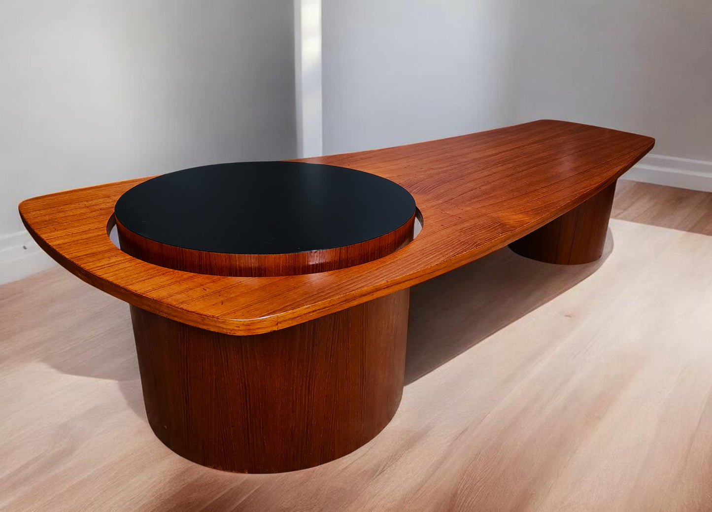 REFINISHED Mid Century Modern Teak Martini Coffee Table by RS Associates