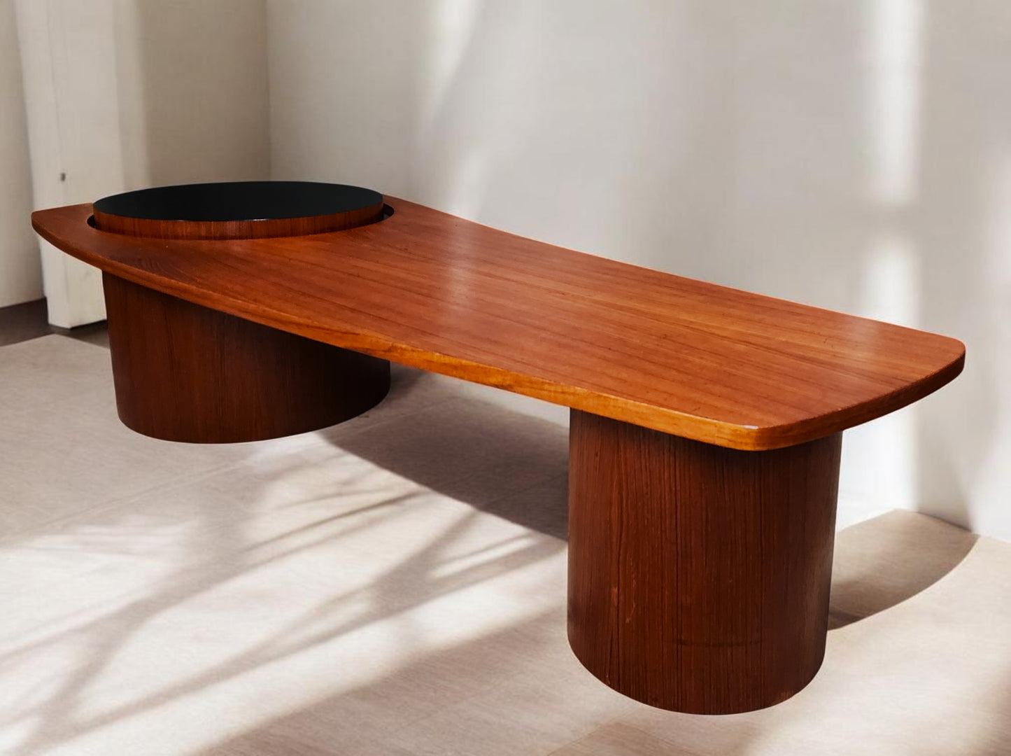 REFINISHED Mid Century Modern Teak Martini Coffee Table by RS Associates