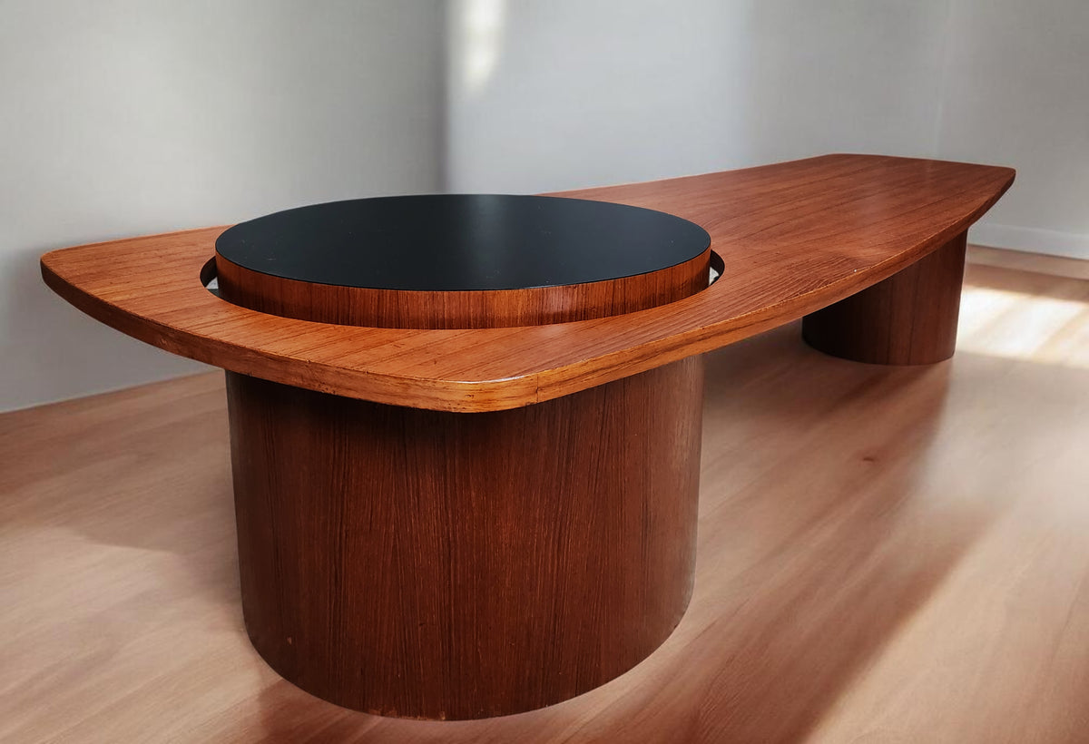 REFINISHED Mid Century Modern Teak Martini Coffee Table by RS Associates