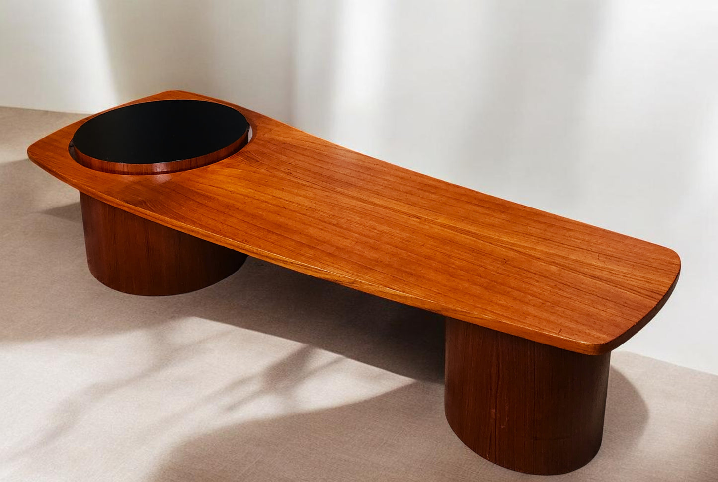 REFINISHED Mid Century Modern Teak Martini Coffee Table by RS Associates
