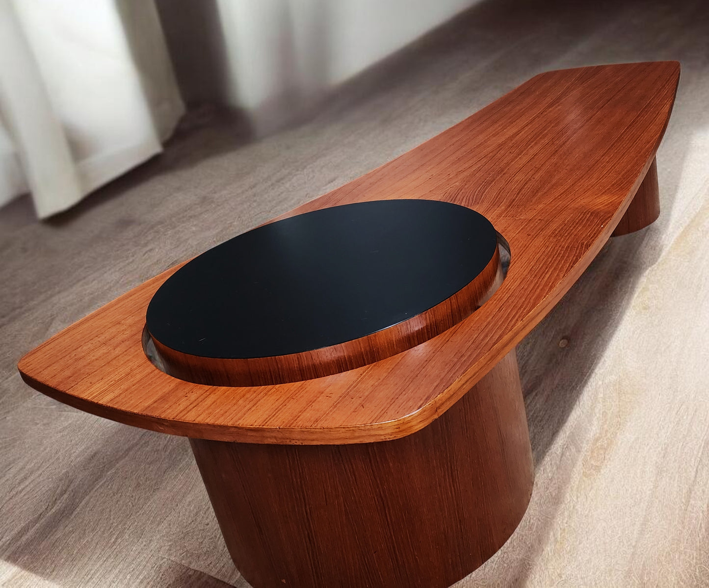 REFINISHED Mid Century Modern Teak Martini Coffee Table by RS Associates