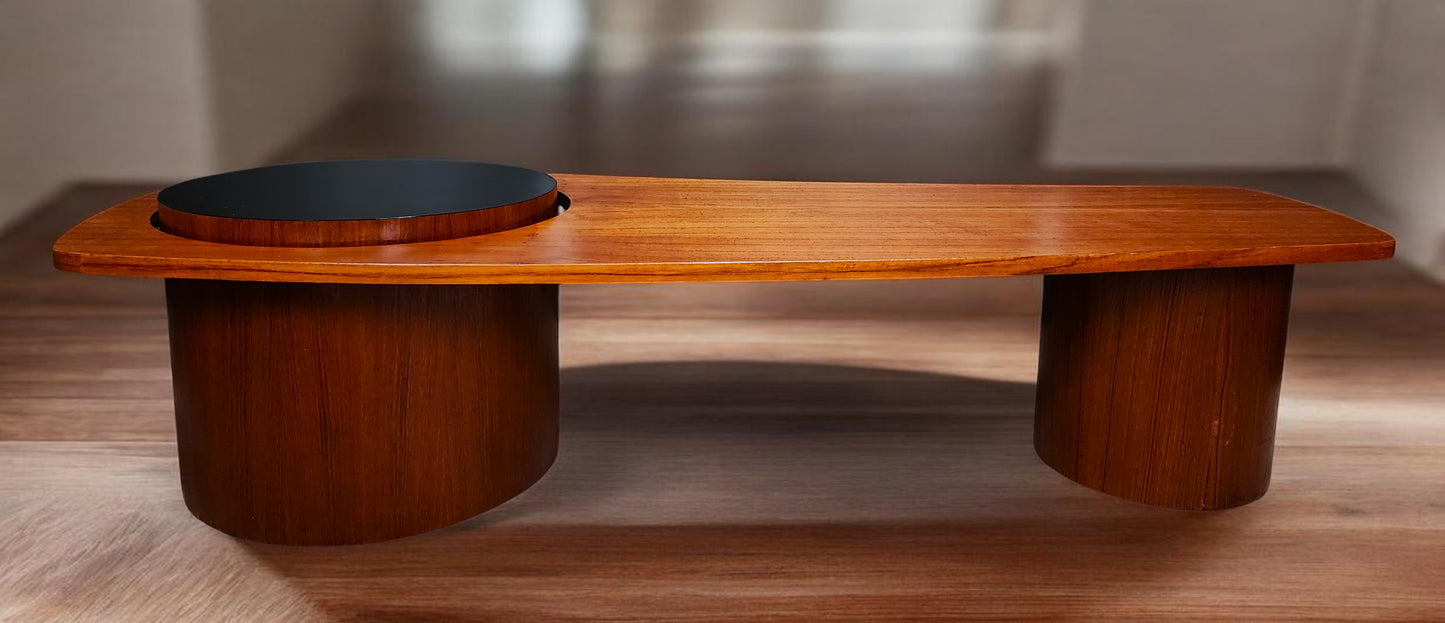 REFINISHED Mid Century Modern Teak Martini Coffee Table by RS Associates