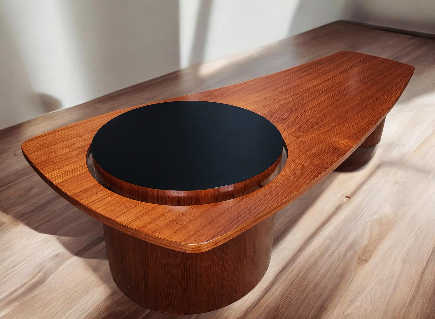 REFINISHED Mid Century Modern Teak Martini Coffee Table by RS Associates