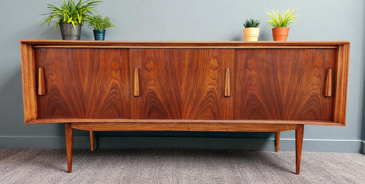 REFINISHED Mid Century Modern Walnut Buffet Credenza by Deilcraft 68"