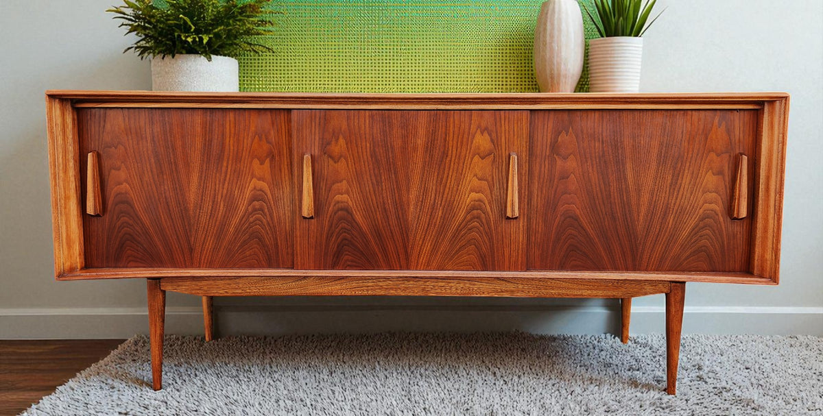 REFINISHED Mid Century Modern Walnut Buffet Credenza by Deilcraft 68