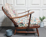 RESTORED Mid Century Modern Elm Armchair by Ercol, fleur-de-lis 1