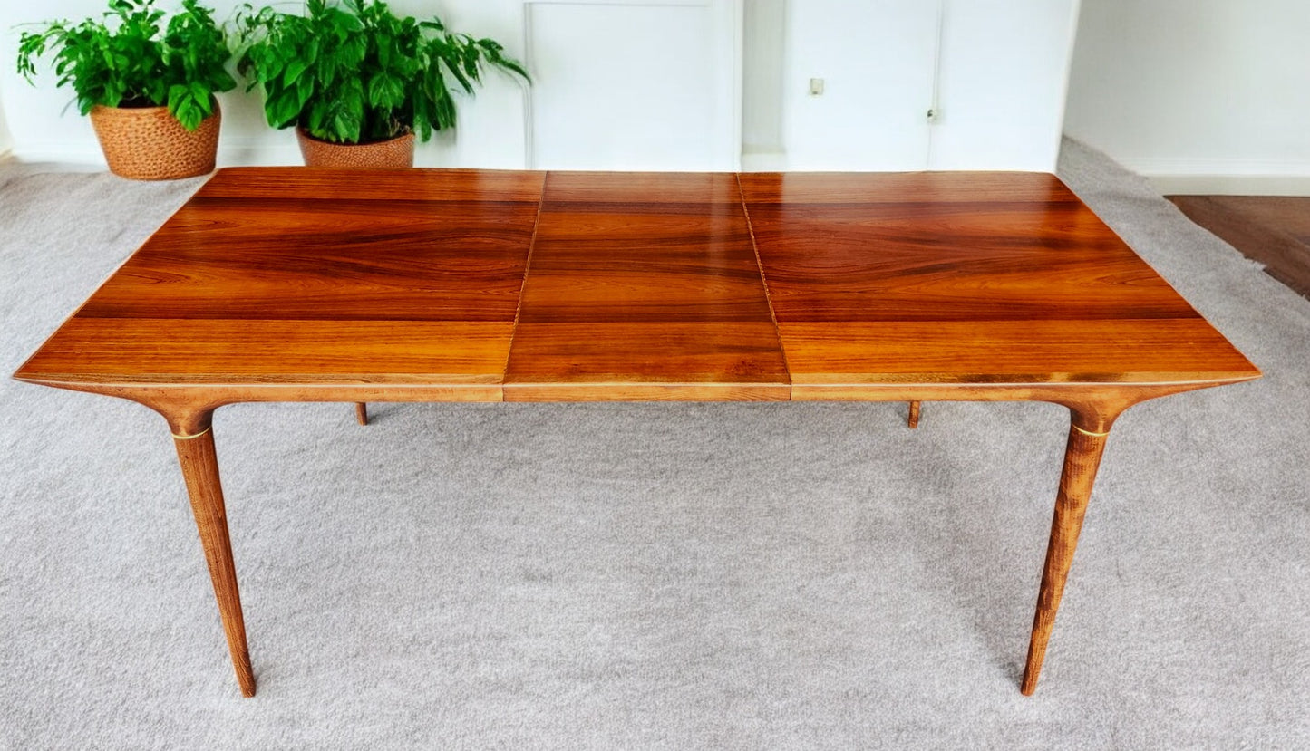 REFINISHED MCM Rosewood Table w 2 leaves 59" - 95", "Cortina" by Svante Skogh, Sweden