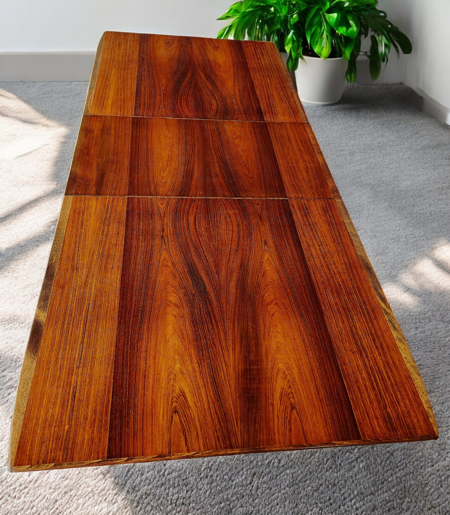REFINISHED MCM Rosewood Table w 2 leaves 59" - 95", "Cortina" by Svante Skogh, Sweden