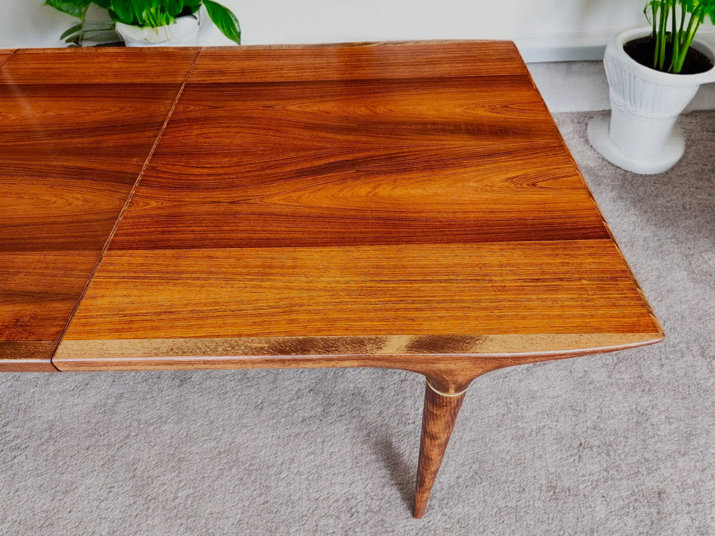 REFINISHED MCM Rosewood Table w 2 leaves 59" - 95", "Cortina" by Svante Skogh, Sweden