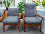 REFINISHED MCM Teak Loveseat Daybed & 3 Armchairs by Toothill, UK REUPHOLSTERED 10