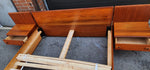 REFINISHED Mid Century Modern Teak Queen Bed w Floating Nightstands 12