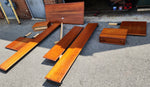 REFINISHED Mid Century Modern Teak Queen Bed w Floating Nightstands 14