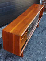 REFINISHED Mid Century Modern Teak Bookcase Display TV Media Console 5 ft 12