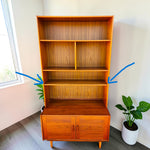 REFINISHED Danish Mid Century Modern Teak Cabinet w Shelving 14