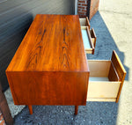 REFINISHED Mid Century Modern Teak Desk with Finished Back 6