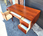 REFINISHED Mid Century Modern Teak Desk with Finished Back 9