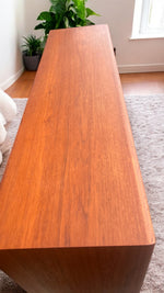 REFINISHED Mid Century Modern Teak Display Bookcase 4 ft 9