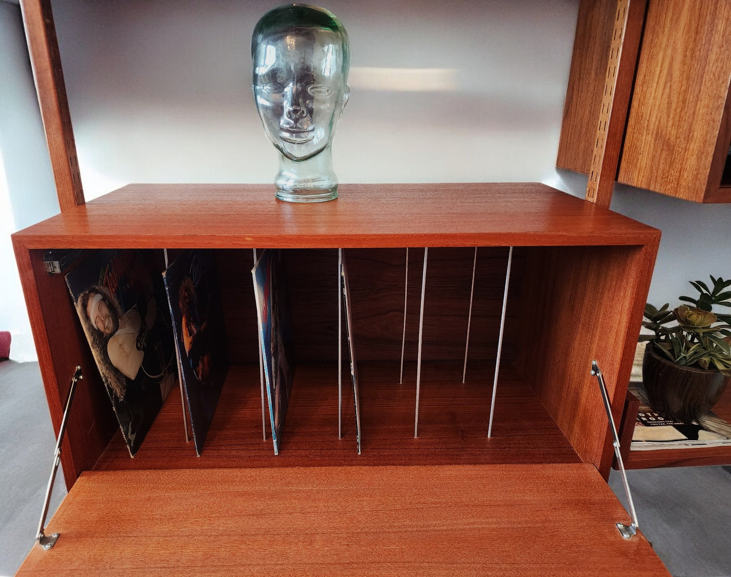 REFINISHED Mid Century Modern  Free-Standing Teak Modular Wall Unit by REFF , opt2