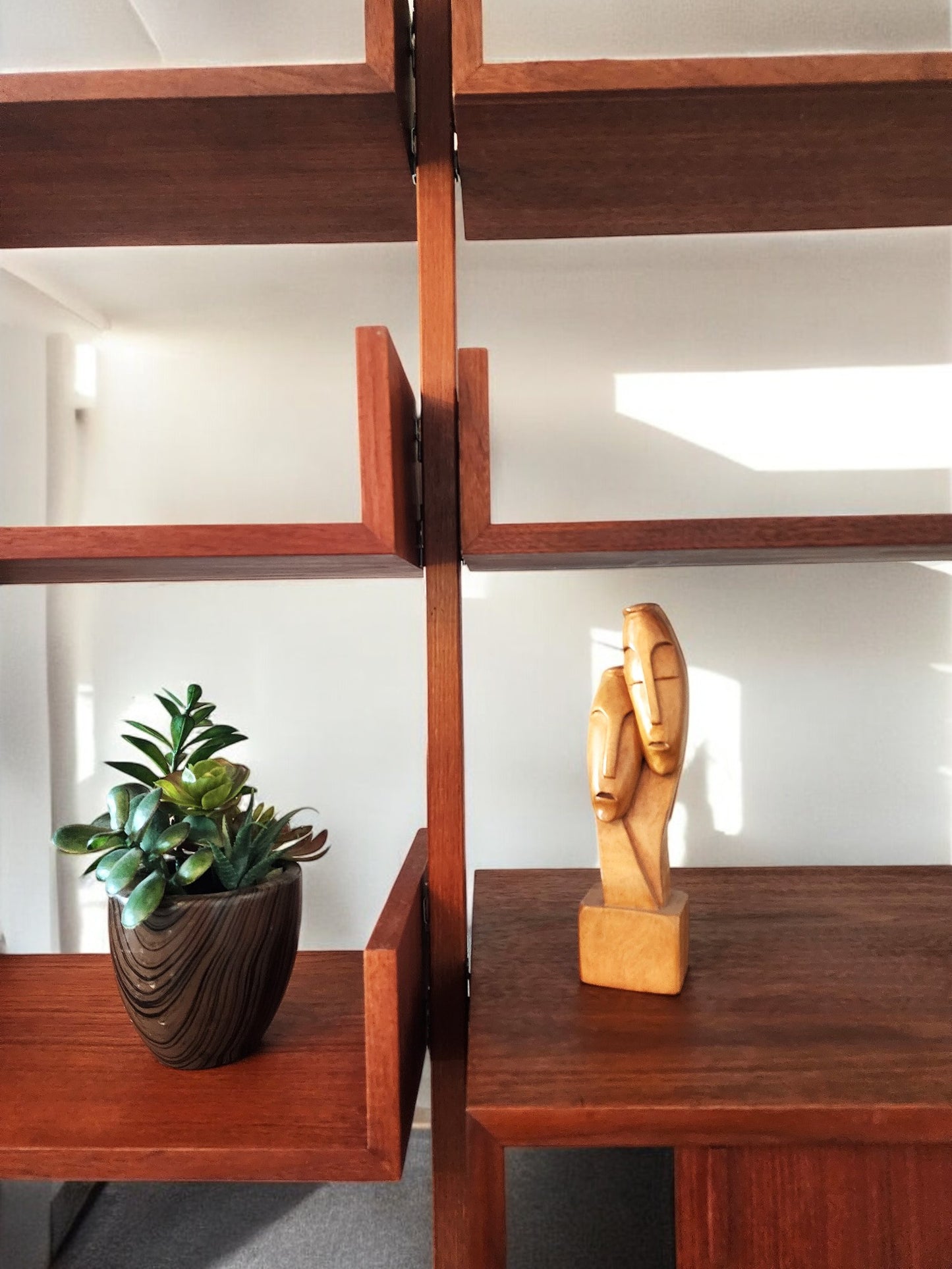 REFINISHED Mid Century Modern  Free-Standing Teak Modular Wall Unit by REFF , opt2