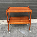 REFINISHED Mid Century Modern Teak Bar Cart 10