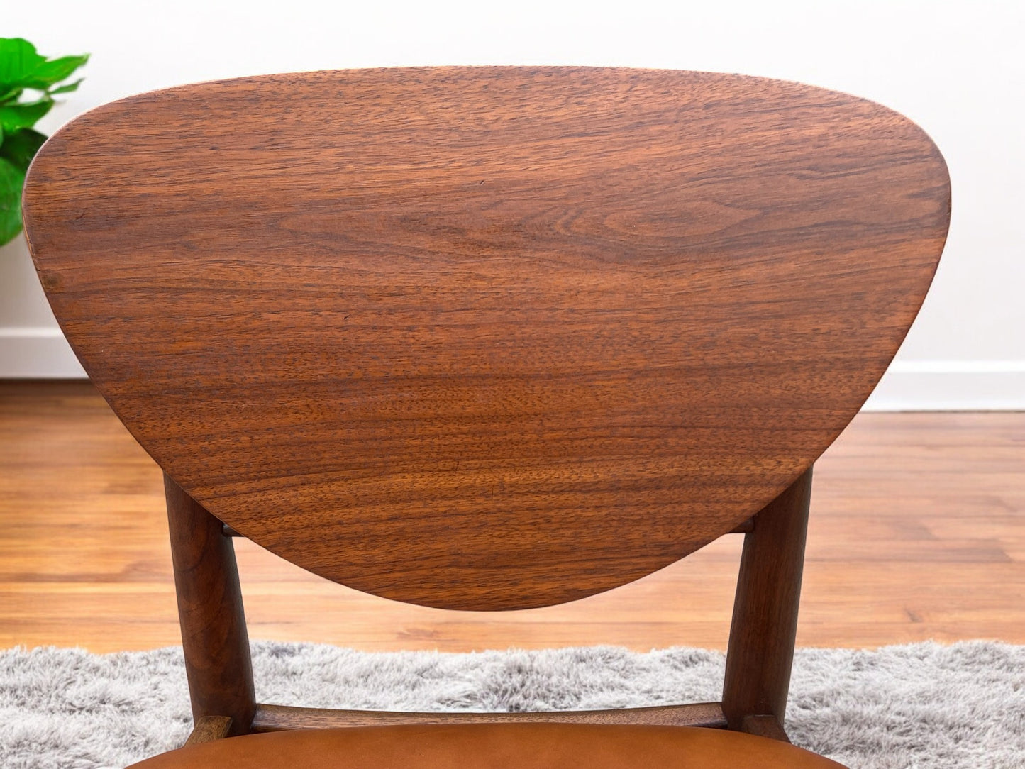 REFINISHED REUPHOLSTERED Finn Juhl for J.Stuart MCM Shield Back Chair in Leather