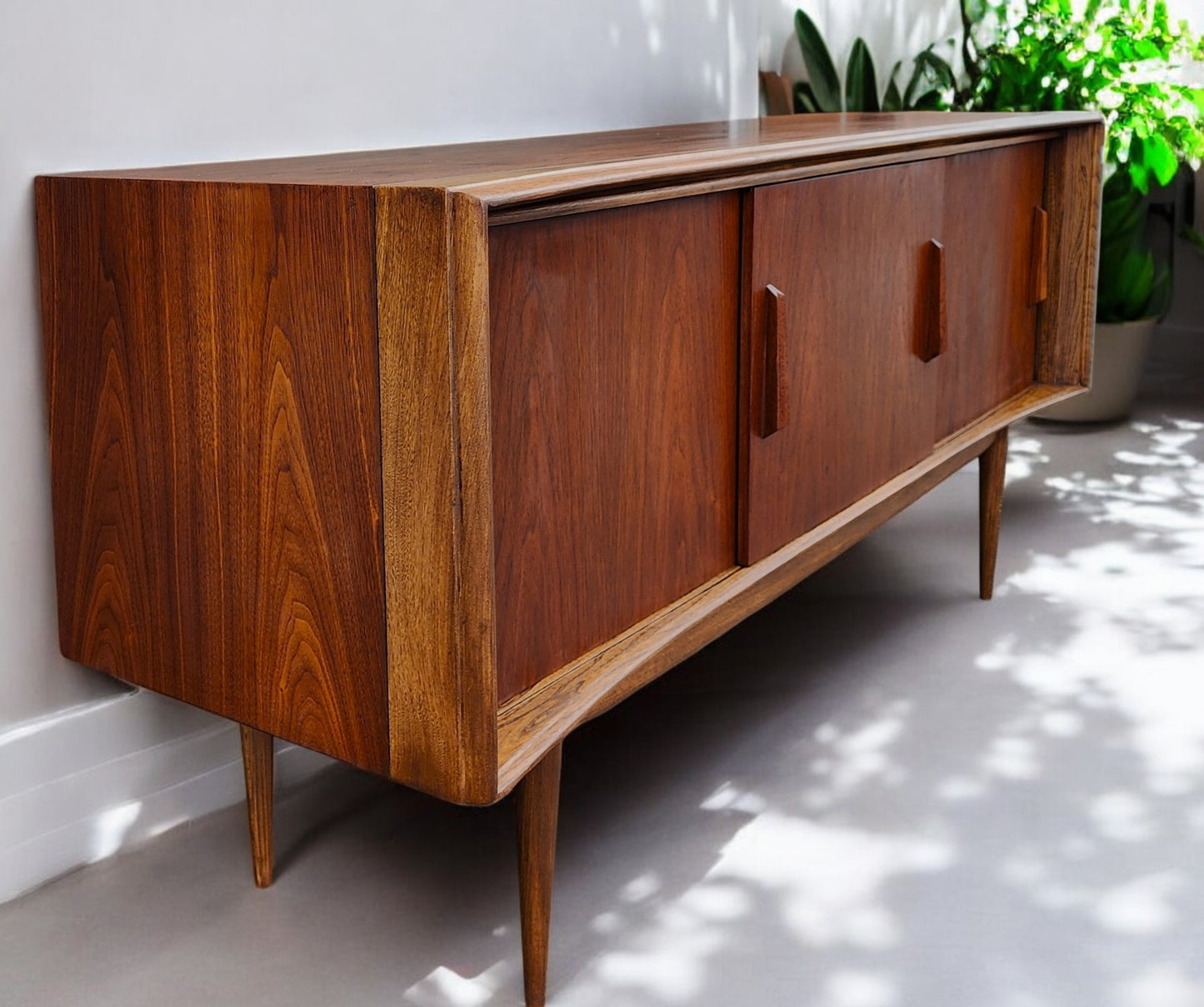 REFINISHED Walnut Mid Century Modern Credenza by Deilcraft 68"