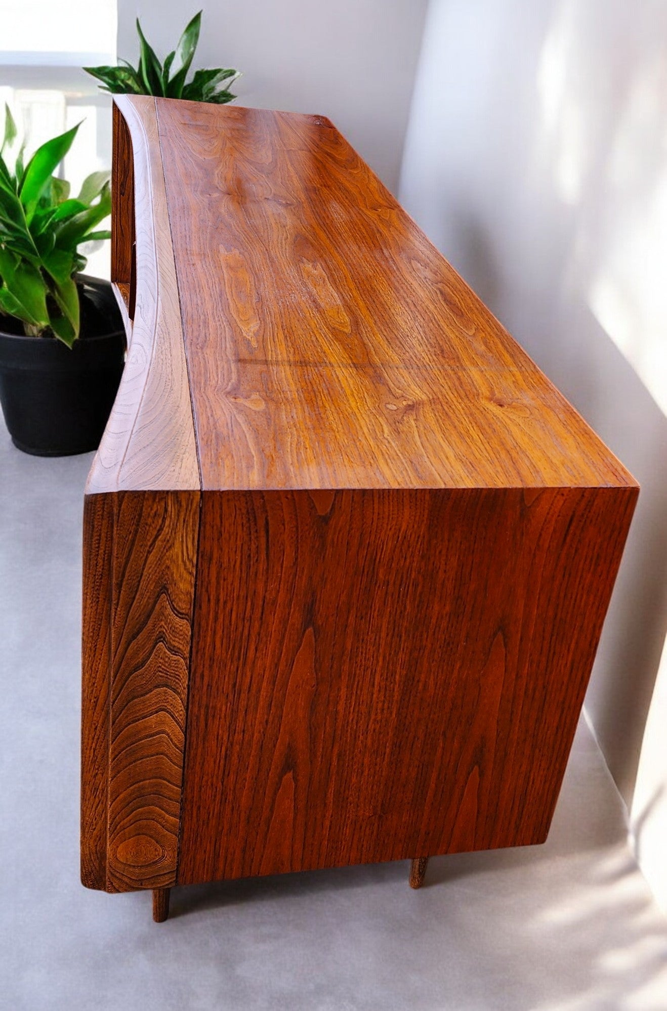 REFINISHED Walnut Mid Century Modern Credenza by Deilcraft 68"