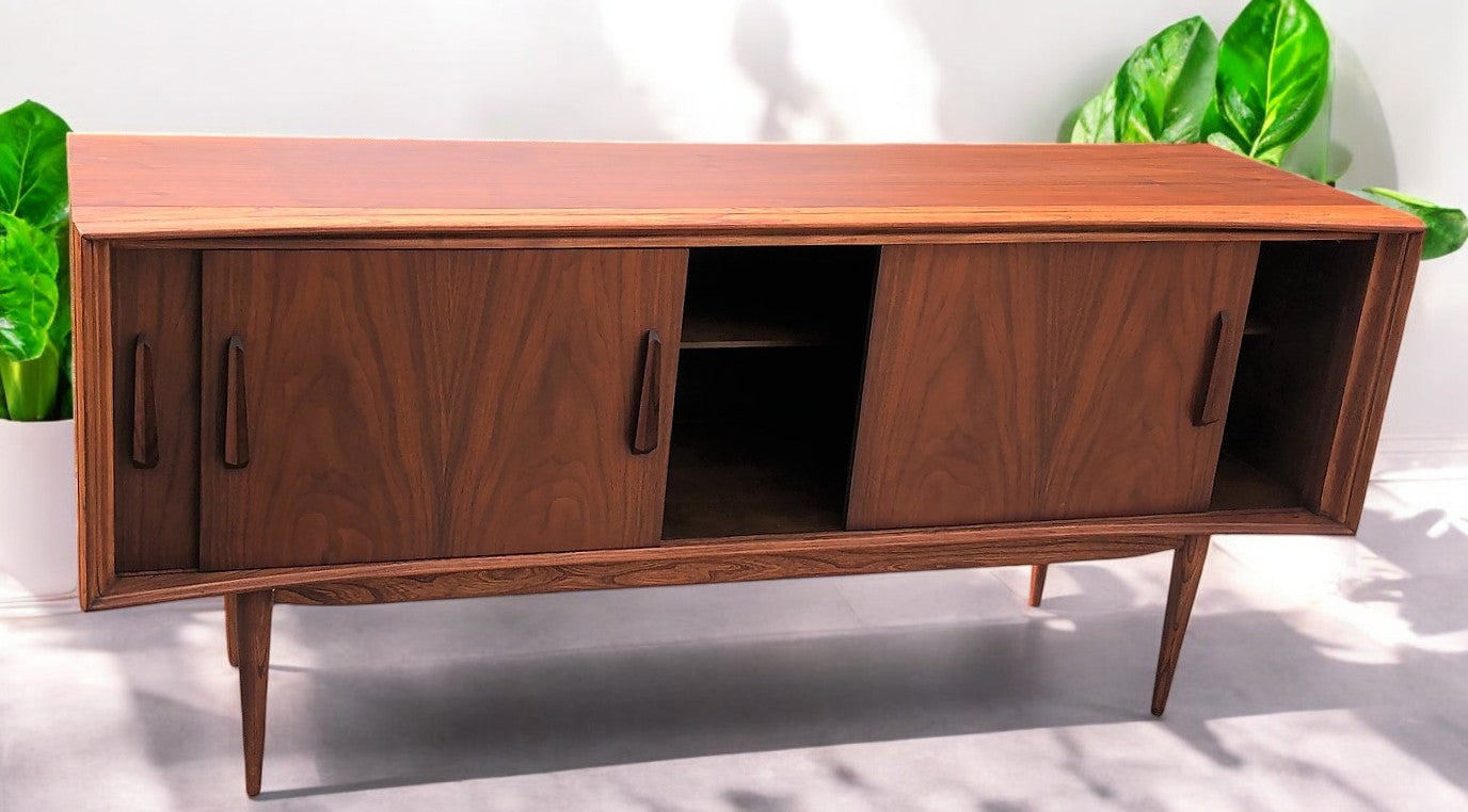 REFINISHED Walnut Mid Century Modern Credenza by Deilcraft 68"