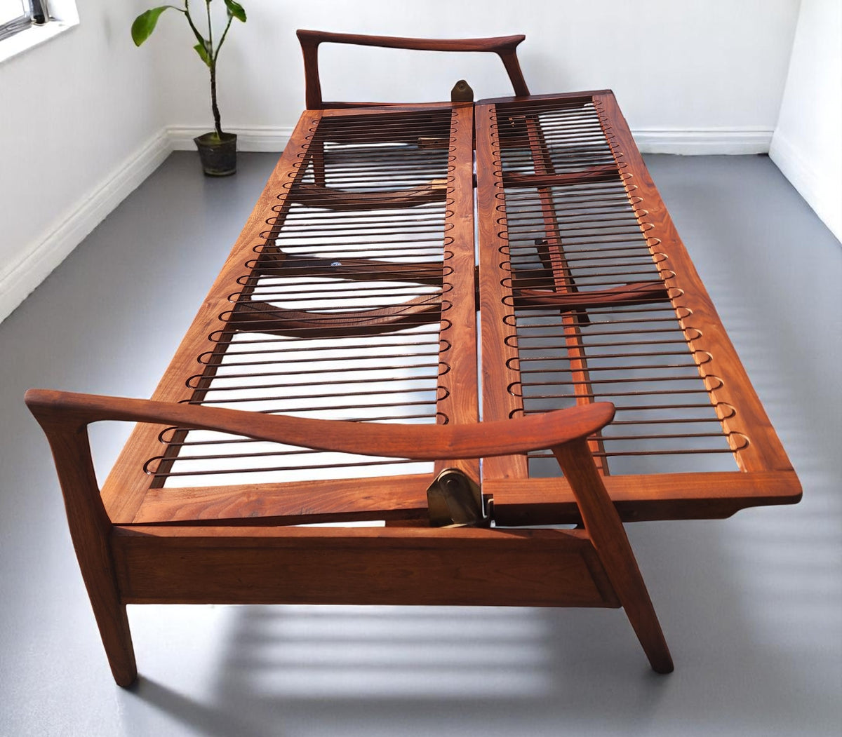 Deposit for REFINISHED Mid Century Modern Solid Walnut Sofa - Bed will get NEW CUSHIONS