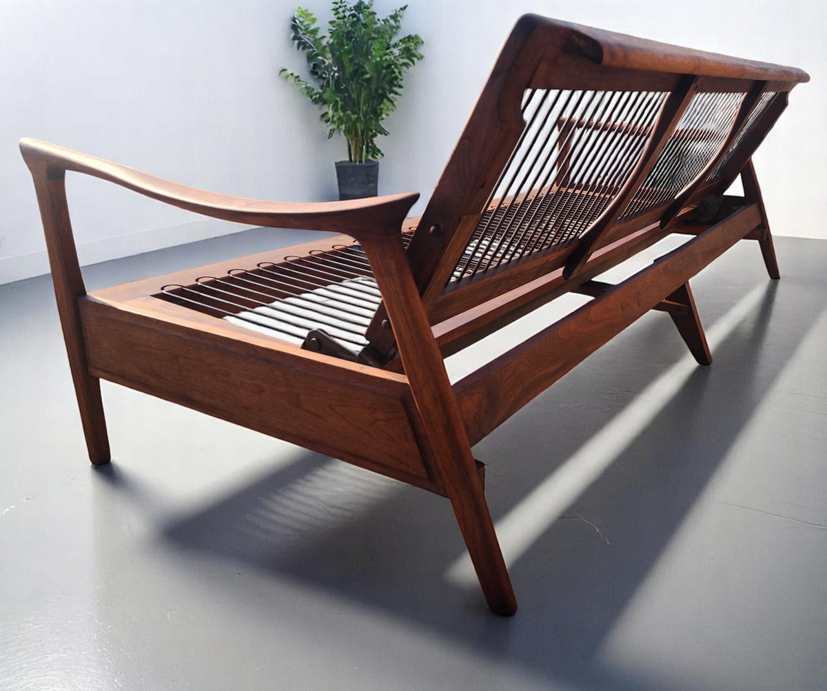 Deposit for REFINISHED Mid Century Modern Solid Walnut Sofa - Bed will get NEW CUSHIONS