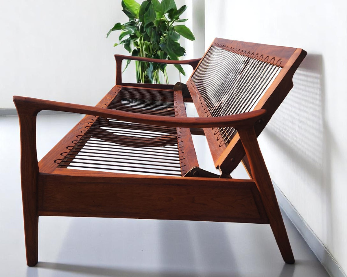 Deposit for REFINISHED Mid Century Modern Solid Walnut Sofa - Bed will get NEW CUSHIONS