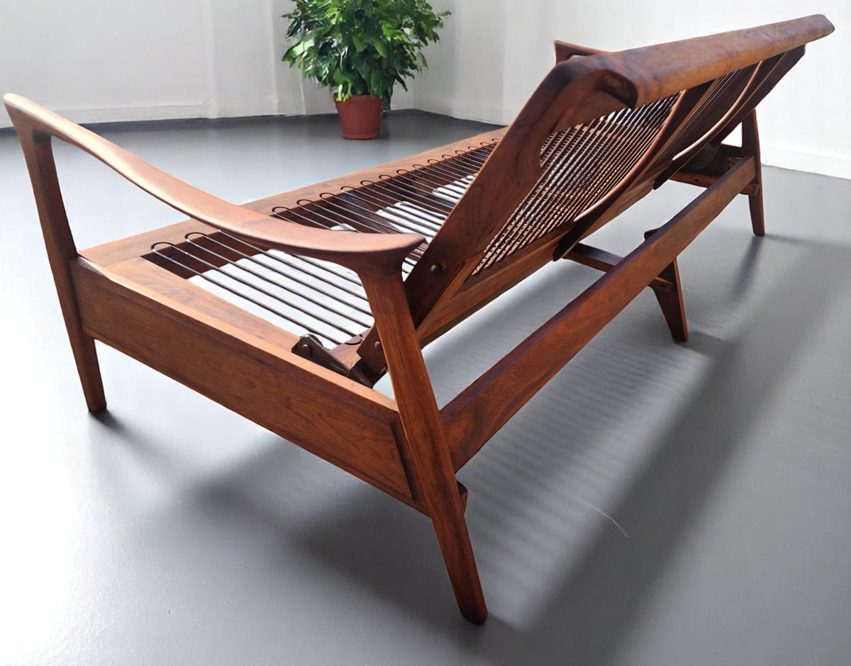 Deposit for REFINISHED Mid Century Modern Solid Walnut Sofa - Bed will get NEW CUSHIONS