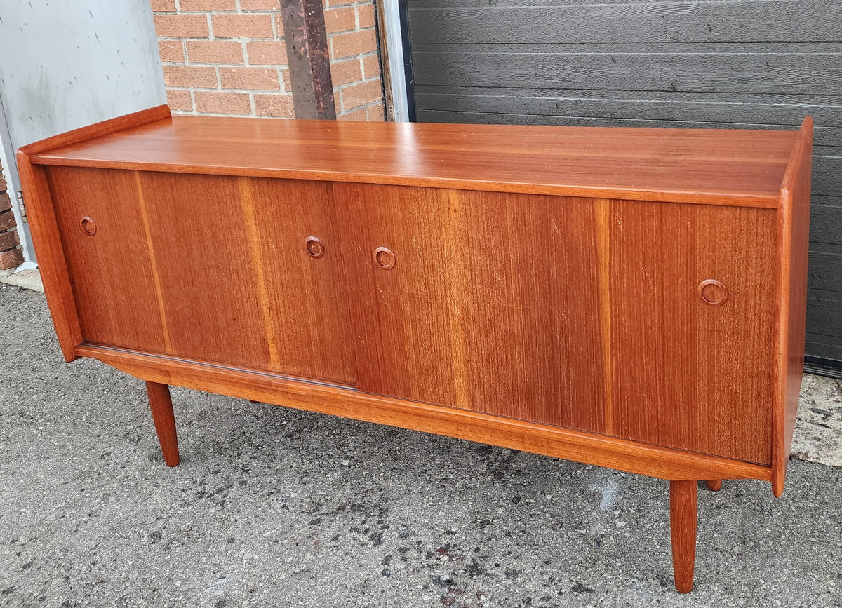 On Hold***REFINISHED Mid Century Teak Sideboard Buffet TV Media Console by R.Huber 60