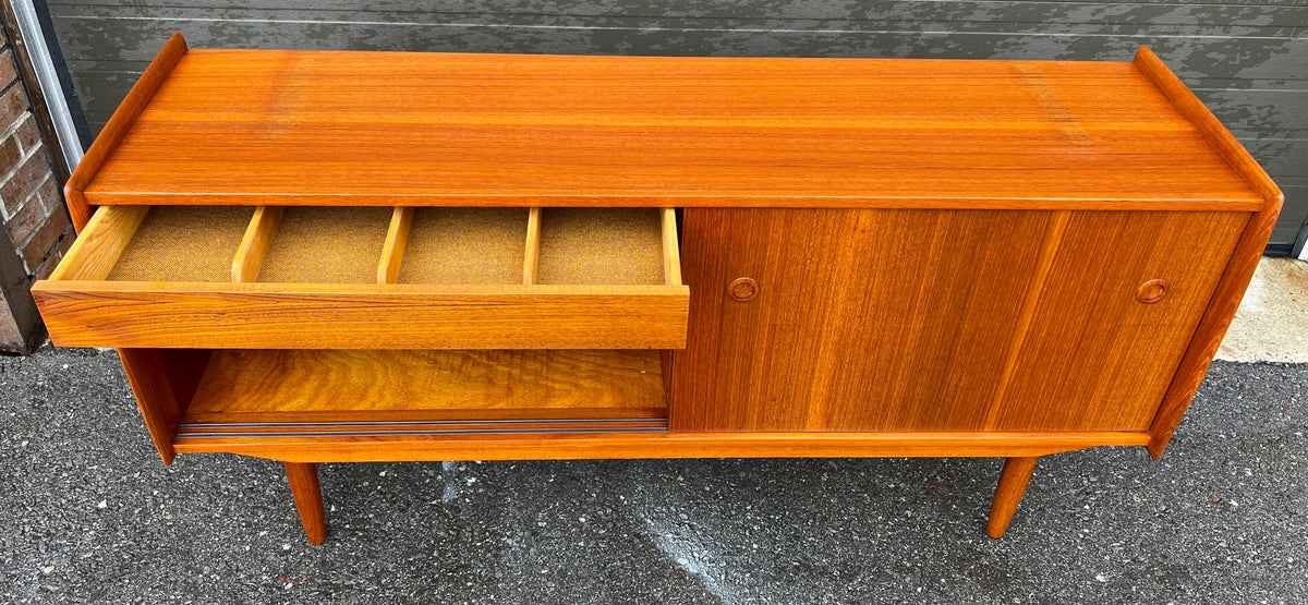 On Hold***REFINISHED Mid Century Teak Sideboard Buffet TV Media Console by R.Huber 60