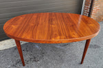 REFINISHED Danish Mid Century Modern Teak Table Oval w 2 leaves 66
