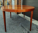 REFINISHED Danish Mid Century Modern Teak Table Oval w 2 leaves 66