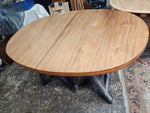 REFINISHED Danish Mid Century Modern Teak Table Oval w 2 leaves 66
