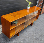 RESTORED Mid Century Modern Teak Bookcase Display TV Media Console 59