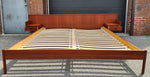 REFINISHED Mid Century Modern Teak Bed King w Floating Nightstands 5