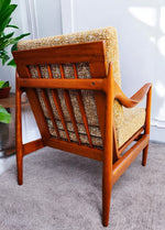 REFINISHED REUPHOLSTERED Danish MCM Teak Lounge Chair w Performance Fabric 8