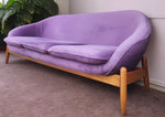 REFINISHED Scandinavian Mid Century Modern Egg Pod Space Age Sofa, Overman style 1