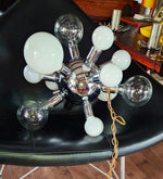 Mid Century Modern Chrome and Glass Sputnik Ceiling Chandelier with 12 lights, Space Age 2