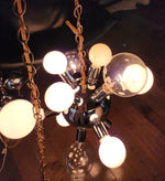 Mid Century Modern Chrome and Glass Sputnik Ceiling Chandelier with 12 lights, Space Age 3