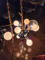 Mid Century Modern Chrome and Glass Sputnik Ceiling Chandelier with 12 lights, Space Age 9