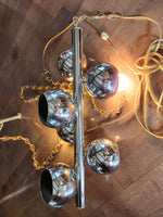 Mid Century Modern Chrome and Glass 6 Eyeballs Ceiling Chandelier Lamp 3