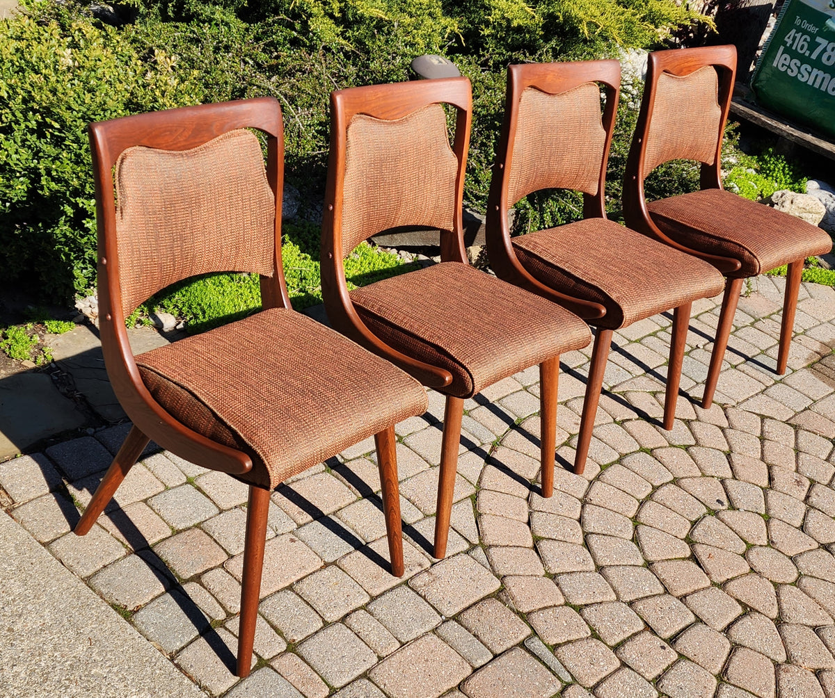 4 REFINISHED REUPHOLSTERED Mid Century Modern Boomerang Chairs