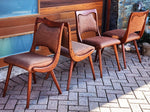4 REFINISHED REUPHOLSTERED Mid Century Modern Boomerang Chairs 11
